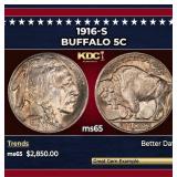 1916-s Buffalo Nickel 5c ms65 SEGS