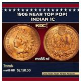 1906 Indian Cent Near Top Pop! 1c ms66 rd SEGS