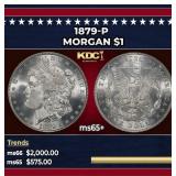 1879-p Morgan Dollar $1 ms65+ SEGS