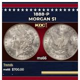 1888-p Morgan Dollar $1 Grades GEM+ Unc