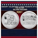 Snoopy Valentines Cards Peanuts Style - 1 oz Silve