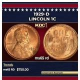 1929-d Lincoln Cent 1c ms65 rd SEGS