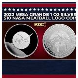 2022 Mesa Grande 1 oz Silver $10 Nasa Meatball Log