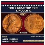 1918-s Lincoln Cent Near Top Pop! 1c ms65 rd SEGS