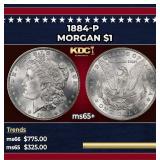 1884-p Morgan Dollar $1 Grades GEM+ Unc