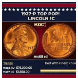 1927-p Lincoln Cent TOP POP! 1c ms68 rd SEGS
