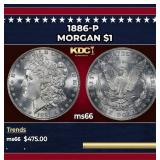 1886-p Morgan Dollar $1 Grades GEM+ Unc