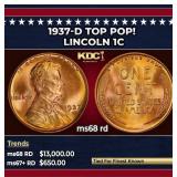 1937-d Lincoln Cent TOP POP! 1c ms68 rd SEGS