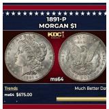 1891-p Morgan Dollar $1 Grades Choice Unc