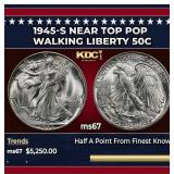 1945-s Walking Liberty Half Dollar Near Top Pop 50
