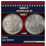 1889-p Morgan Dollar $1 Grades ms65