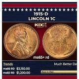 1915-d Lincoln Cent 1c ms65+ rd SEGS