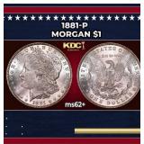 1881-p Morgan Dollar $1 Grades ms62+