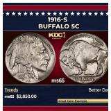 1916-s Buffalo Nickel 5c ms65 SEGS