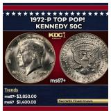 1972-p Kennedy Half Dollar TOP POP! 50c ms67+ SEGS