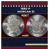 1885-p Morgan Dollar $1 Grades ms63+