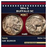1914-s Buffalo Nickel 5c ms65 SEGS