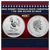 2022 Disney Donald Duck Christmas 1 oz .999 Silver