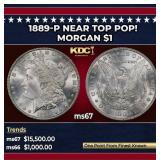 1889-p Morgan Dollar Near Top Pop! $1 ms67 SEGS