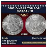 1887-o Morgan Dollar Near Top Pop! $1 ms65+ SEGS