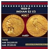 1911-p Gold Indian Quarter Eagle TOP POP! $2 1/2 m