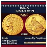 1910-p Gold Indian Quarter Eagle Near Top Pop! $2