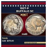 1927-p Buffalo Nickel 5c Grades ms65
