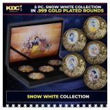 5 Coin Disney Snow White Gold Plated Round Collect