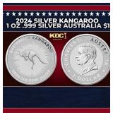 2024 Silver Kangaroo 1 oz .999 Silver Australia $1