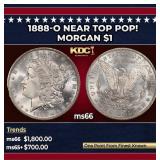 1888-o Morgan Dollar Near Top Pop! $1 ms66 SEGS