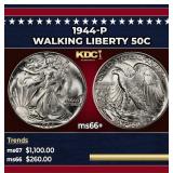 1944-p Walking Liberty Half Dollar 50c ms66+ SEGS