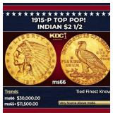 1928-p Gold Indian Quarter Eagle Near Top Pop! $2