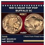 1931-s Buffalo Nickel Near Top Pop 5c ms66+ SEGS