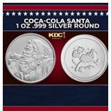 Coca-Cola Santa 1 oz .999 Silver Round Round
