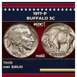 1917-p Buffalo Nickel 5c Grades ms63