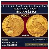1926-p Gold Indian Quarter Eagle Near Top Pop! $2