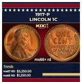1917-p Lincoln Cent 1c ms66+ rd SEGS