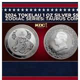 2024 Tokelau 1 oz Silver $5 Zodiac Series: Taurus