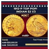 1910-p Gold Indian Quarter Eagle Near Top Pop! $2