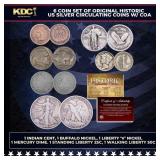 6 Coin Set of Original Historic US Silver Circulat