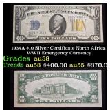 1934A $10 Silver Certificate North Africa WWII Eme