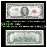 1966A $100 Red Seal United States Note Grades Choi