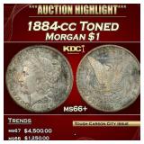 1884-cc Morgan Dollar Toned $1 ms66+ SEGS