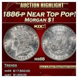 1886-p Morgan Dollar Near Top Pop! $1 ms68 SEGS