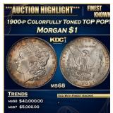 1900-p Morgan Dollar Colorfully Toned TOP POP! $1