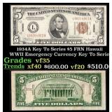 1934A $5 FRN Hawaii WWII Emergency Currency Key To