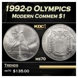 1992-d Olympics Modern Commem Dollar $1 ms70 SEGS