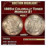1885-s Morgan Dollar Colorully Toned $1 ms65+ SEGS