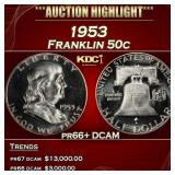 1953 Proof Franklin Half Dollar 50c pr66+ DCAM SEG