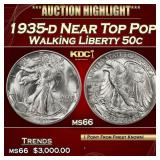 1935-d Walking Liberty Half Dollar Near Top Pop 50